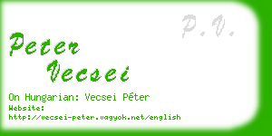 peter vecsei business card